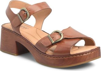B&oslash;rn Bella Platform Sandal in Dark Tan Leather at Nordstrom, Size 10