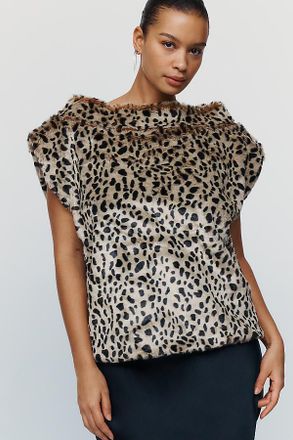Maeve Faux Fur Sleeveless Top