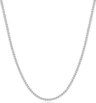 Pompeii3 8Ct TW Diamond Tennis Necklace 4-Prong 14k White Gold 16 Lab Grown