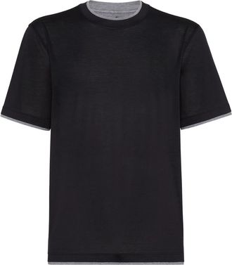 Brunello Cucinelli Layered-effect Silk-cotton T-shirt