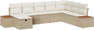 vidaXL Conjunto De Sof&aacute; De Jard&iacute;n 8 Pcs Beige 55 X 62 X 69 Cm Vidaxl