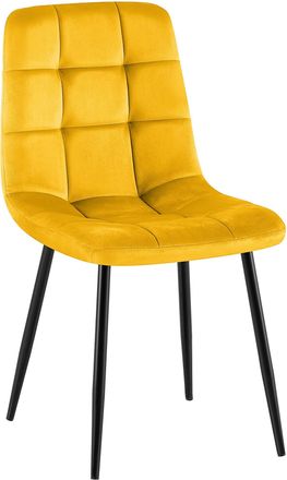 Clp Clp - Silla De Comedor Antibes Tapizada En Terciopelo Amarillo