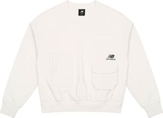 New Balance (WMNS) New Balance Logo Printing Casual Round Neck Pullover Sports Milky White Hoodie AWT13331-IV