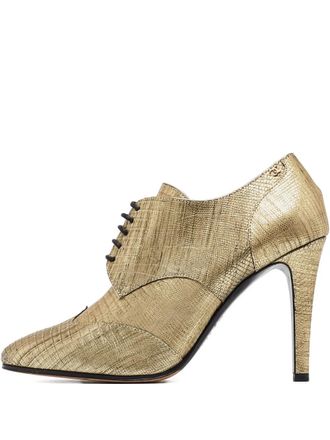 Chanel 100mm lizard-skin effect boots - Gold