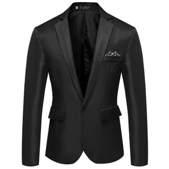 Generic Suit Jacket Mens Black Cheap - Blazer Mens Black Regular Fit - Casual Personality Fashion Suit Trendy Suit Jacket Leisure Blazer Business Jacket Suit 