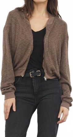 La Made Knit Bomber Jacket In Truffle