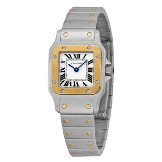 Cartier Pre-owned Cartier Santos Silver Opaline Dial Ladies Watch W20012C4