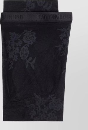 Valentino sheer high-waisted tights with floral embroidery