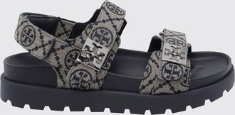 Tory Burch Sandali Mellow in canvas jacquard con logo Double T e suola platform