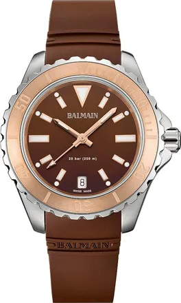 Balmain Ophrys Watch, 34.5mm in Brown Stainless Steel/rubber at Nordstrom