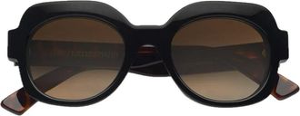 Emmanuelle Khanh Tortoise Satin Bio-Nylon Geometric Sunglasses