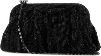 Benedetta Bruzziches Womens Black Rhinestones Knit Venus La Grande Clutch Jamesbond