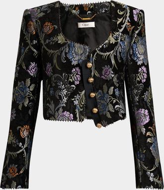 Chloé Floral Brocade Crop Jacket