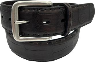 Paolo Vitale Handgestikte Riem - unisex - Riemen - Bruin - 110 CM - Leer - Accessoires