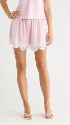 Wayf Lace Trim Pull-On Shorts in Pink at Nordstrom Rack, Size X-Large