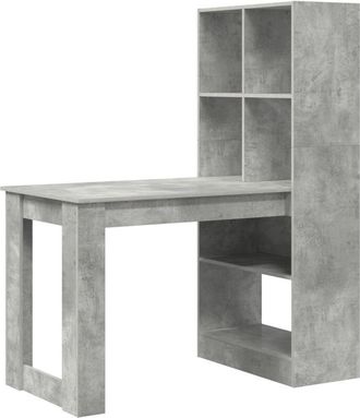 vidaXL Desk with Shelf Concrete Grey 122 x 67 x 145 cm Engineered Wood vidaXL
