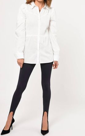 Greylin Jenny Smocked Poplin Shirt In White