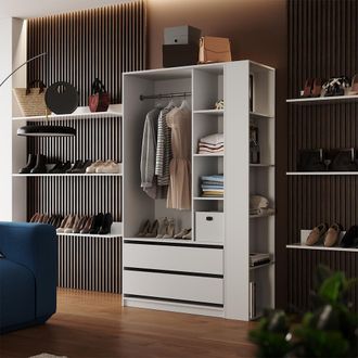 Vicco Armario De Ropa Elmo, Blanco, 50 X 200 Cm Lote De 2, Vicco