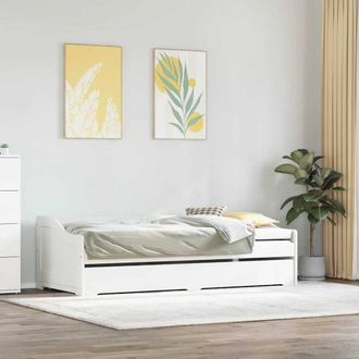 Berkfield Home Stylish Daybed with Trundle without Mattress IRUN White 90x200 cm