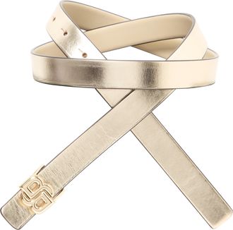 HUGO BOSS Lederg&uuml;rtel BOSS B-Icon-L Sr20, Damen, Gr. 100, gold 711, Leder, gl&auml;nzend, G&uuml;rtel Lederg&uuml;rtel, mit Logo-Schliesse