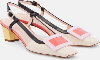 Roger Vivier Belle Vivier 45 patent leather slingback pumps