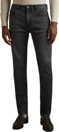 Reiss Maddison Slim Straight Leg Jeans in Washed Black at Nordstrom, Size 32