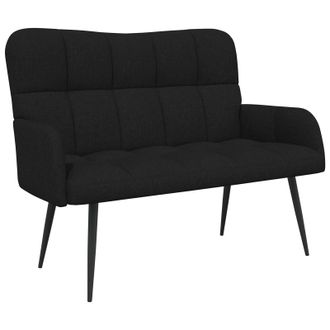 vidaXL Sof&aacute; De 2 Plazas Negro 115 X 61 X 87 Cm Tela Vidaxl