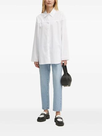 Patrizia Pepe central-tie poplin shirt - women - Cotton - 40 - White