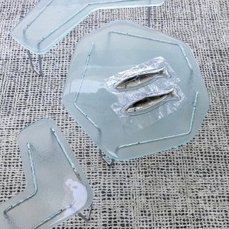 OTTO STUDIO FOR AM.PM Salontafel van glas en ijzer, H40 cm, Oasis