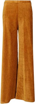 Forte_Forte High-Rise Trousers in Double Velvet - female - Forte Forte - Wide Trousers - Brown - L - Trousers