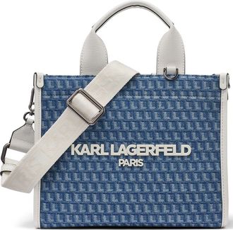 Karl Lagerfeld Kristina Denim Jacquard Tote in Denim/white at Nordstrom
