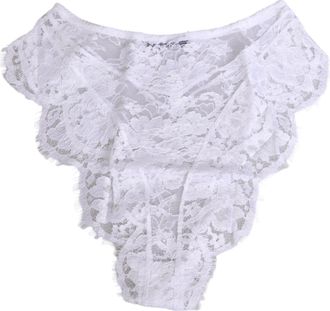 Dolce & Gabbana White Floral Lace Low Rise Panty Womens Underwear
