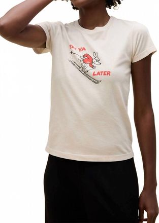 Daydreamer Womens Ski Ya Later Headliner Top In White