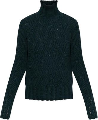 Etro Kasjmier coltrui - Dames - Cashmere truien - Groen - XS - Kasjmier - Truien & Vesten