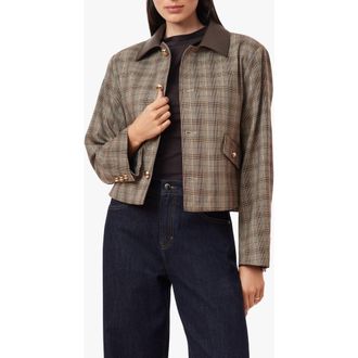 Habitual Houndstooth Check Swing Jacket in Brown Houndstooth at Nordstrom, Size X-Large