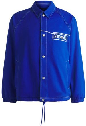HUGO BOSS Cotton-twill jacket with chain-stitch logo