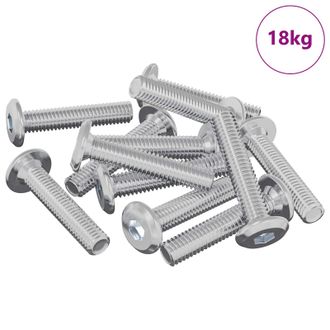 vidaXL Tornillo De Bloqueo Liso 2647 Pcs Plateado Acero Vidaxl