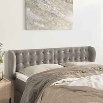 vidaXL Cabecero De Terciopelo Gris Claro 147x23x78/88 Cm Vidaxl