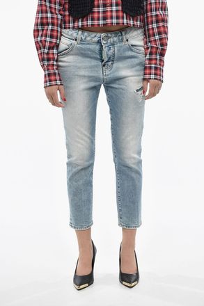Dsquared2 Cropped Fit Organic Cotton Jeans COOL GIRL 16cm Dsquared2