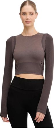 On Running Studio Longsleeve - Dames - Sportshirts - Bruin - M - Polyester - Fitness