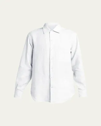 Loro Piana Mens Andre Long-Sleeve Linen Shirt
