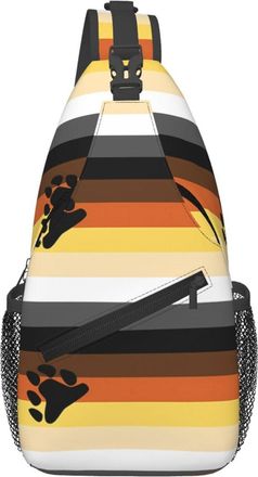 Generic Bear Brotherhood Pride Flag Shoulder Bag Lightweight Crossbody Bag Breathable Chest Backpack For Runner Shopping Casual