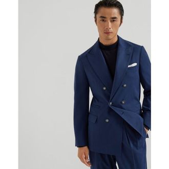Brunello Cucinelli Mens Ocean Double Breasted Cotton Blazer, Size 50