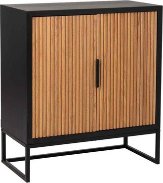 Wanderlust Deco Wanderlust Deco - Aparador 1 Cajon Y 2 Puertas De Madera Y Metal Negro 80x39.5x89