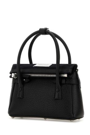 Maison Margiela Womens Handbag Top Handle Black Leather
