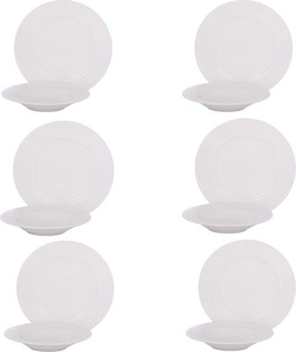 KASANOVA Servizio 12 pezzi tavola porcellana Seraphine bianco