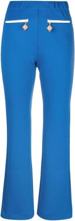 Casablanca Blauwe Zip Pocket Trainingsbroek - Dames - Wijde Broeken - Blauw - M - Polyester - Broeken