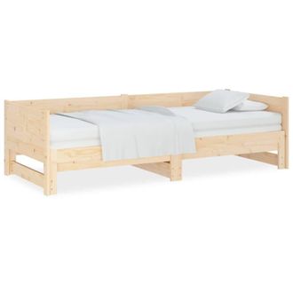 Berkfield Home Pull-out Day Bed Solid Wood Pine 2x(90x190) cm in Light Brown
