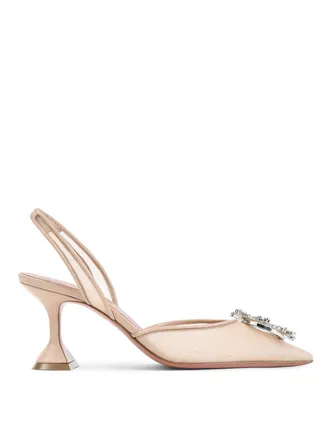 Amina Muaddi Begum Mesh 70 Sling Mules