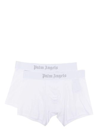 Palm Angels Set di 2 boxer con banda logo - Bianco